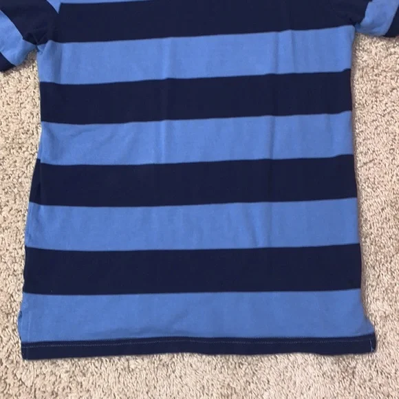 Men’s Aeropostale Blue Striped Polo Short Sleeve - Picture 9 of 10